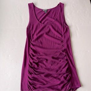 Kenneth Cole Purple Ruched Angora Cashmere Tank Size Large